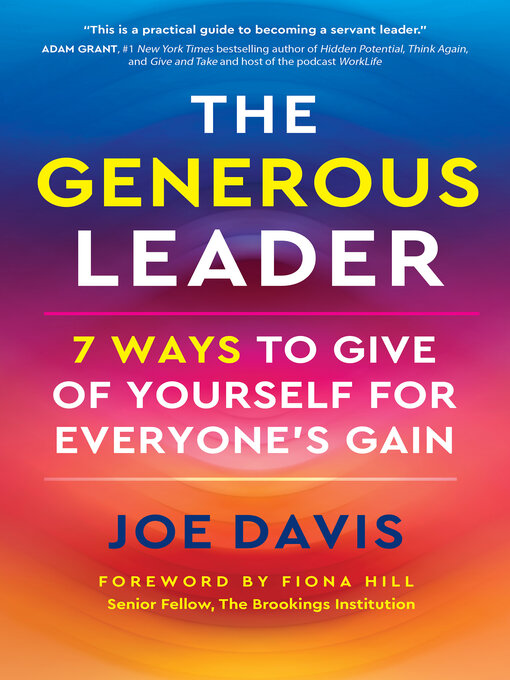 Title details for The Generous Leader by Joe Davis - Available